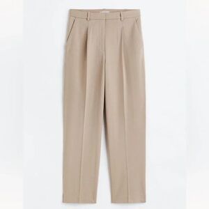 Beige Pleated Trousers
